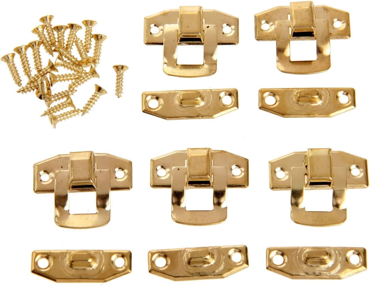 10Pcs Antique Brass Decorative Hasp Latch with Screws for Wooden Box Jewelry …