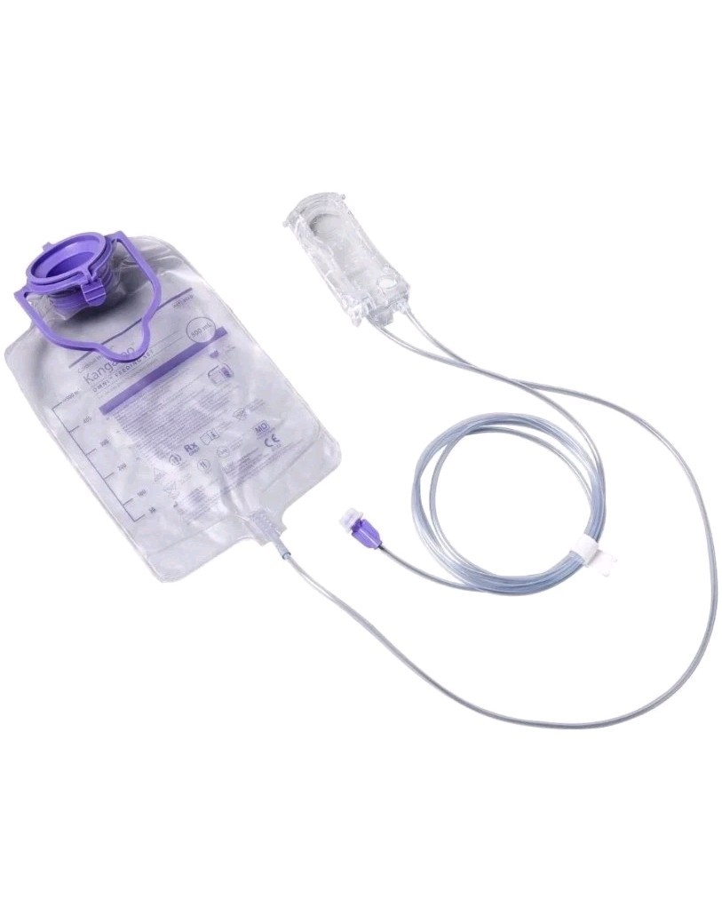 Kangaroo OMNI Feeding Set Flush Bag 1000mL Bag Set for OMNI Feeding Pump, 30 Ct