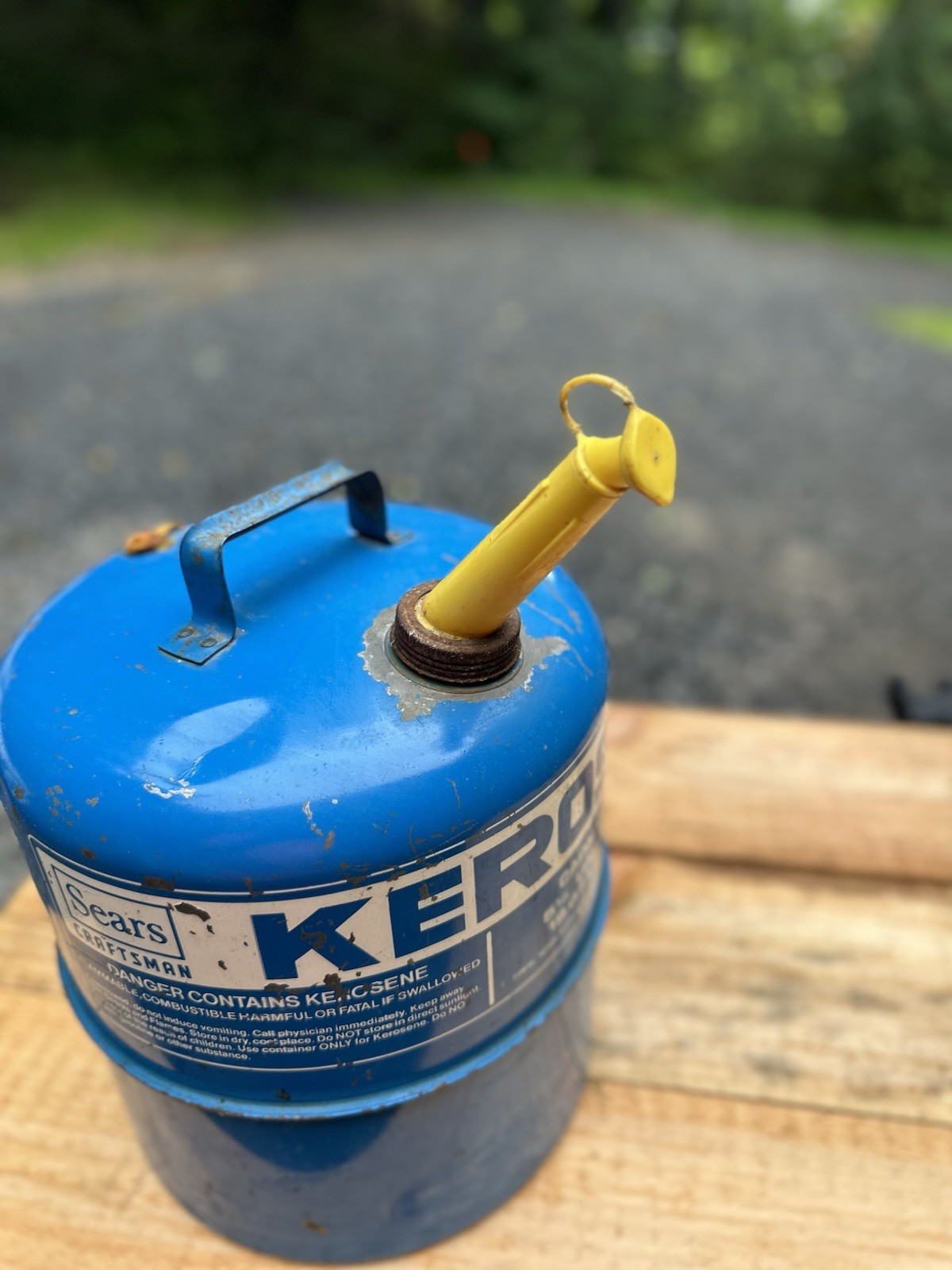 Vintage CRAFTSMAN SEARS Vented PRE-BAN Kerosene Metal CAN 5 1/4 Gal MADE IN USA