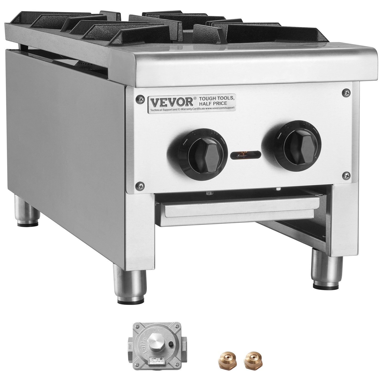 VEVOR Commercial Gas Range Stove 2 Burners Countertop Cooking Hot Plate Kitchen