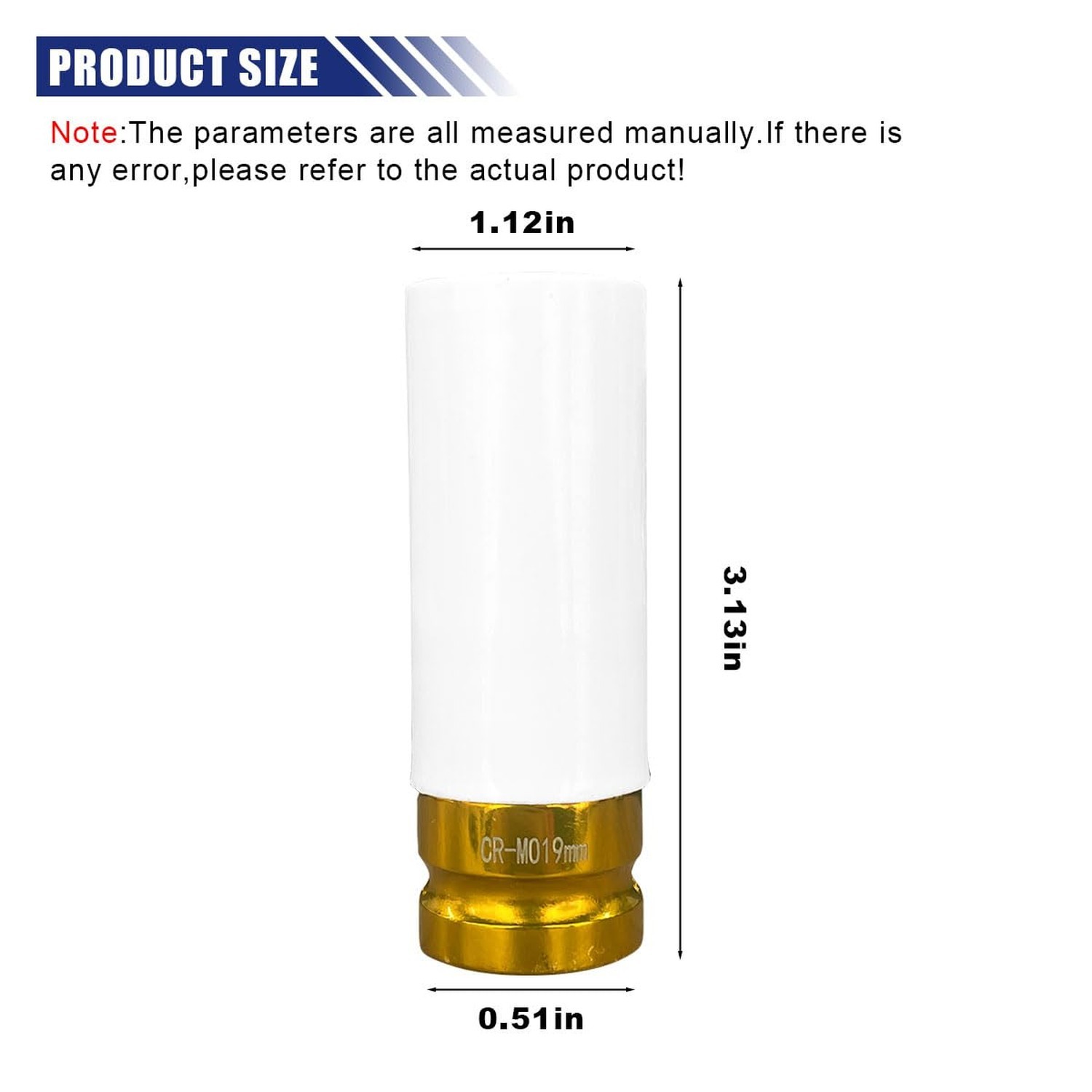 1/2″ Drive 19 mm Lug Nut Impact Socket, Non-Marring Deep Lug Nut Socket, Thin…