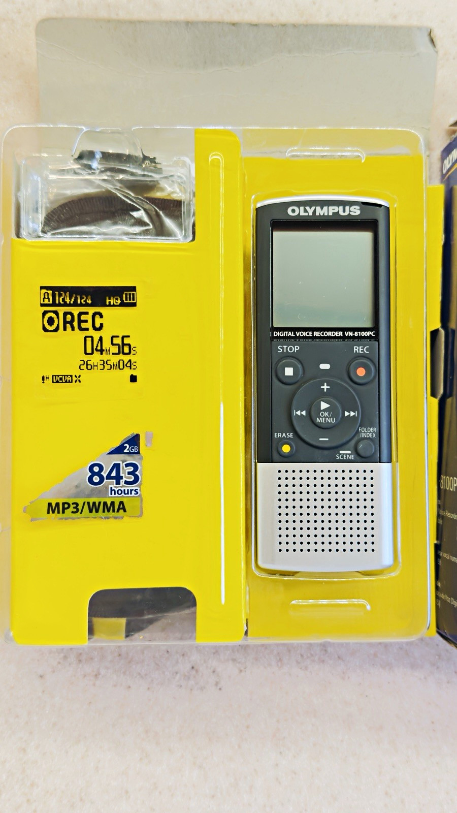 Olympus VN-8100PC Digital Voice Recorder 2GB USB MP3 Player 843 hr