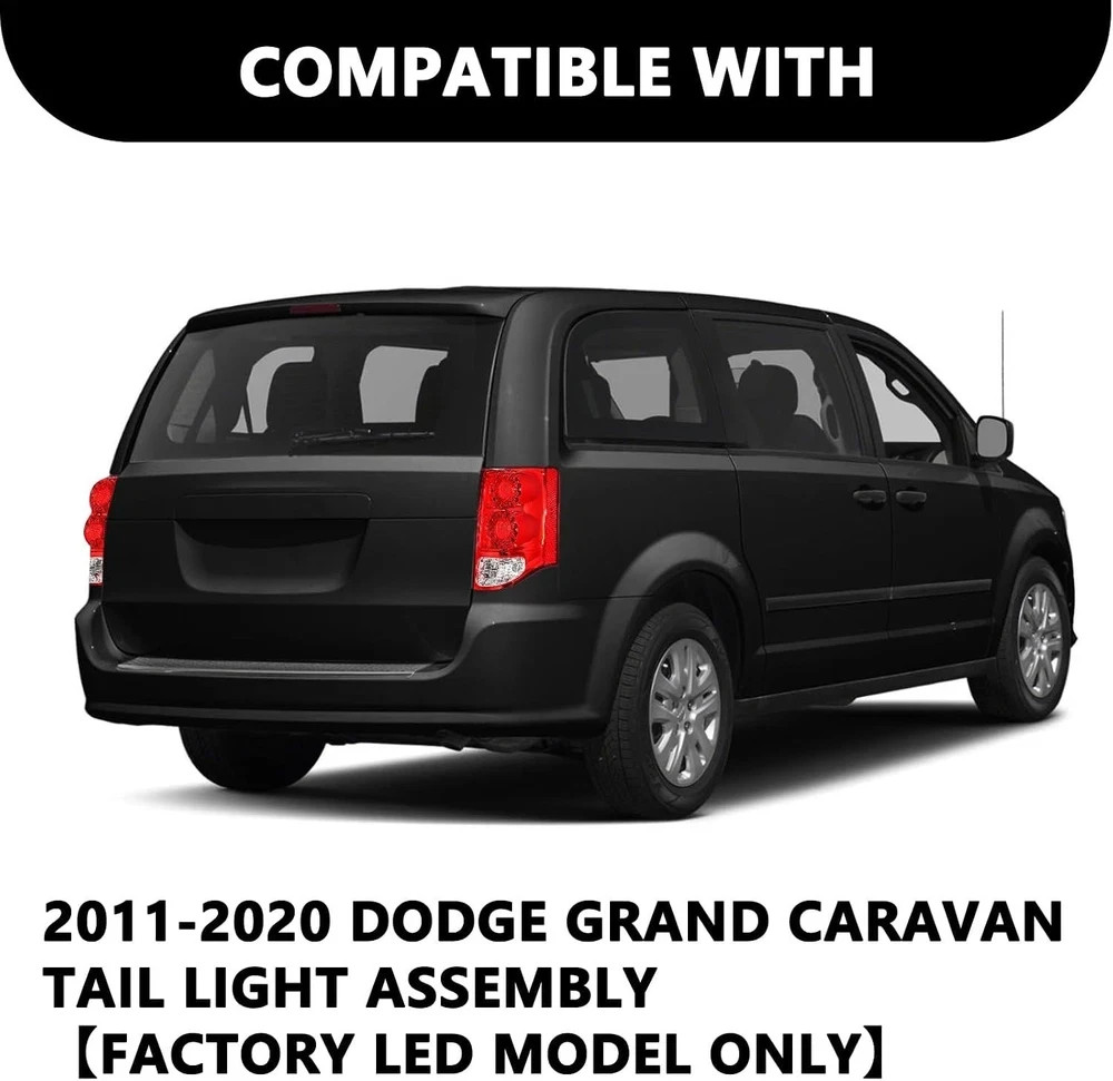 Grand Caravan LED Tail Light 2011-2020 Rear Brake Signal Lamp with Bulbs Pair