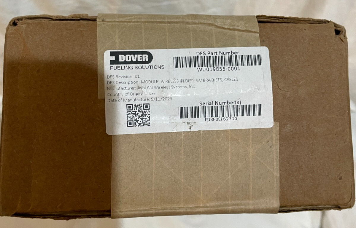 DOVER WU019855-0001 5GHZ EMV IN-DISPENSER UNIT KIT W/BRACKETS CABLES DFS584EMVS