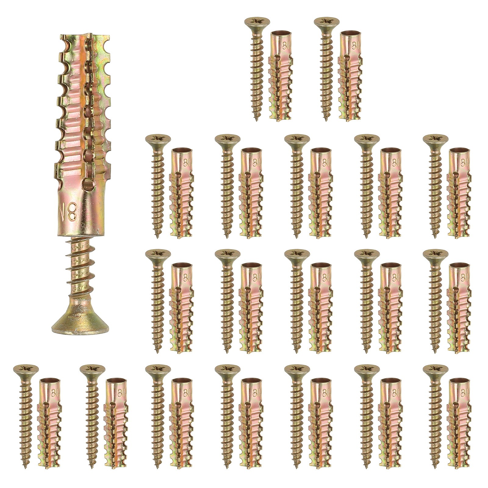 0.2 x 1.57» 20 Pcs Drywall Hollow Wall Anchors with Screws for Wall Multicolor