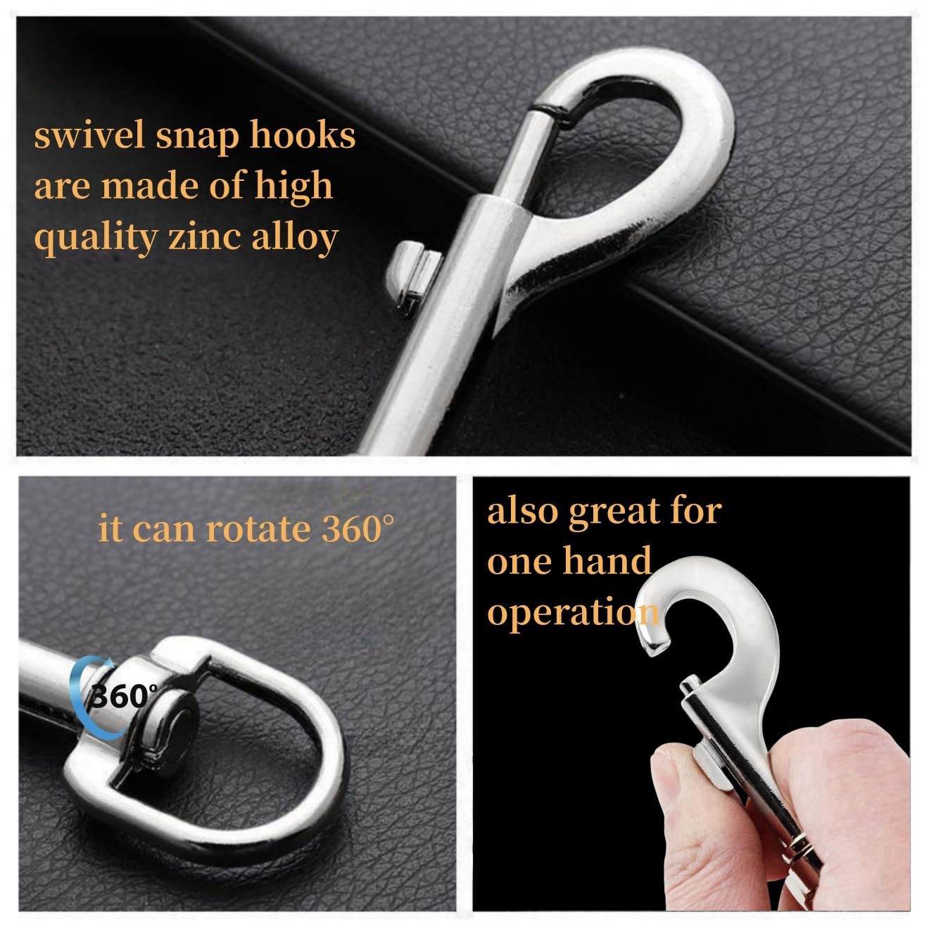 LuoQiuFa Flag Clips Swivel Snap Hooks, 4 Pcs Zinc Alloy 1.8 Inch Multifunctio…