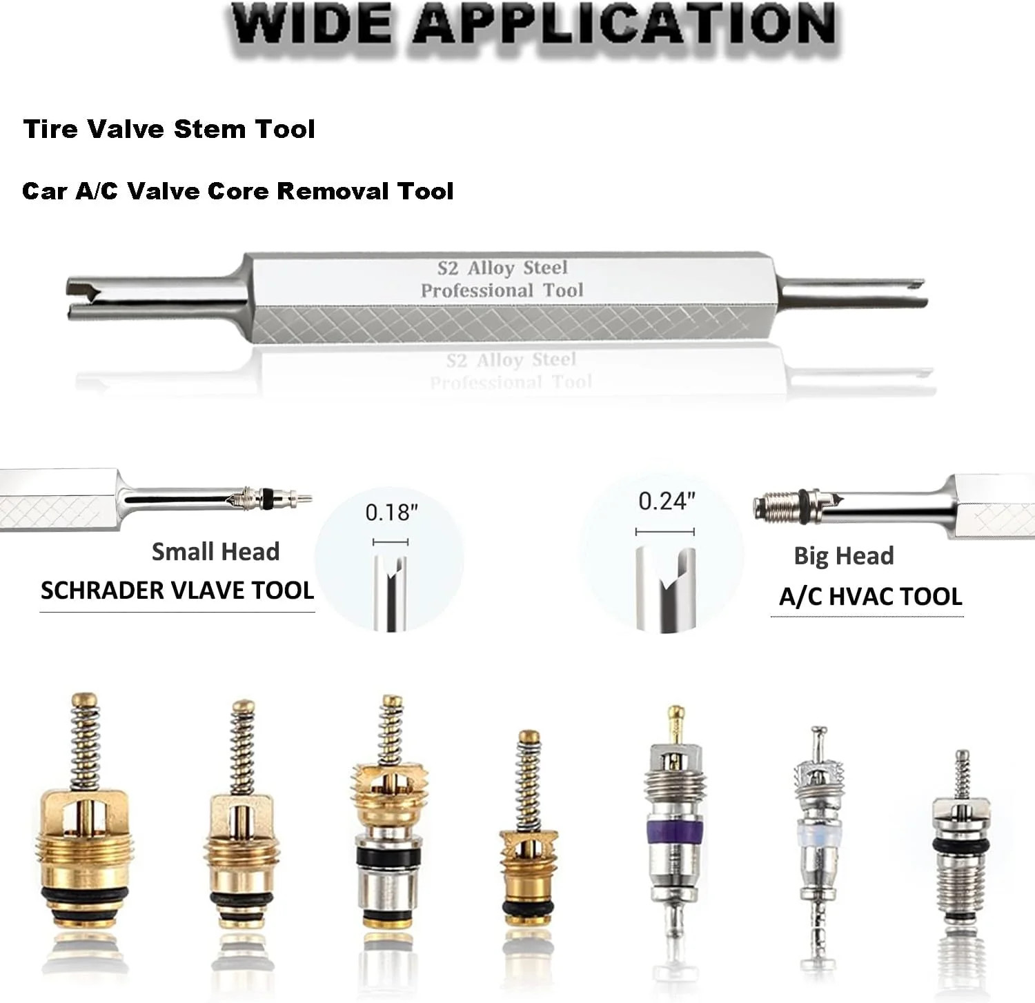 Tire Valve Stem Removal Tool Kit R134A R12 A/C Schrader Valve Stem Core Remover