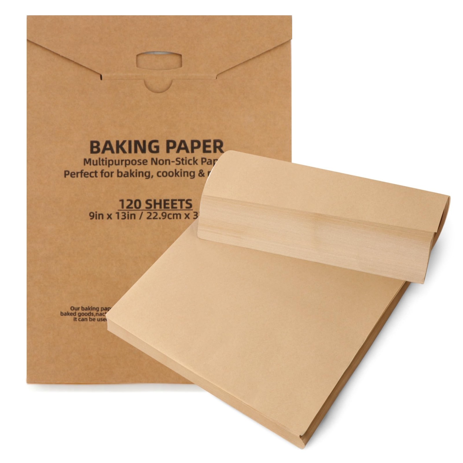 120 Pcs 9 x 13 Inch Parchment Paper Sheets, Precut Non-Stick & Unbleached Bak…