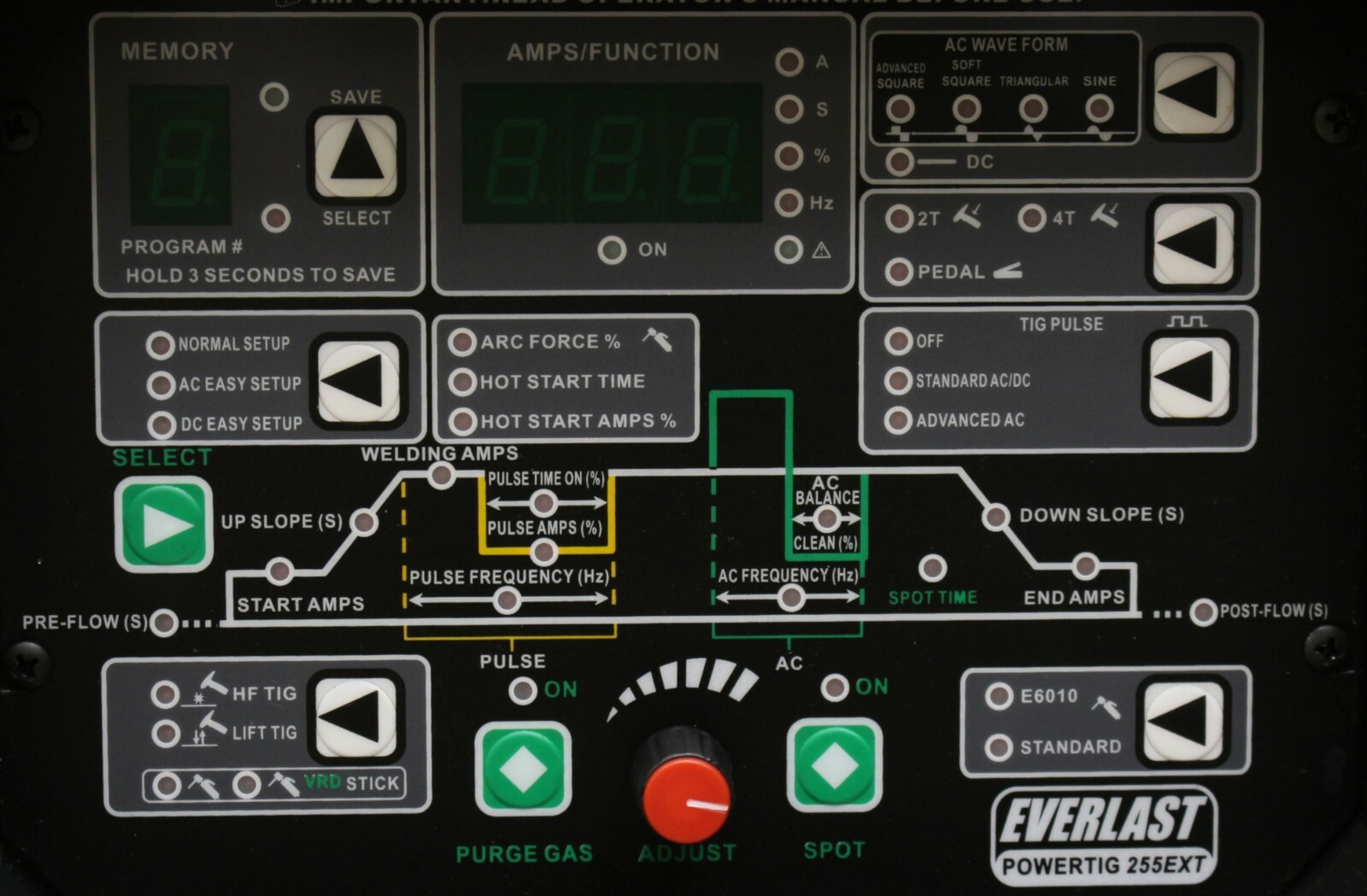 NEW 2021 PowerTIG 255EXT GTAW-P 250AMP ACDC TIG ADVANCE PULSE WELDER by EVERLAST