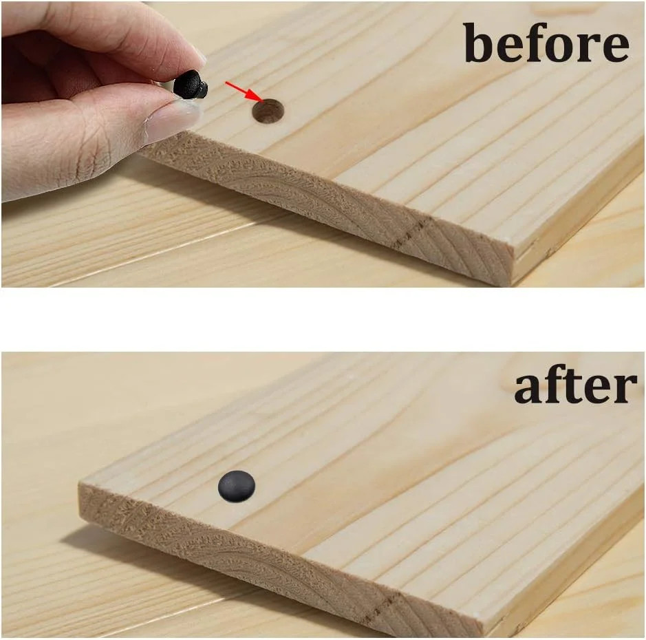 100Pcs Black 5mm/0.2 inch Shelf Peg Hole Plugs for Kitchen Cabinet Furn