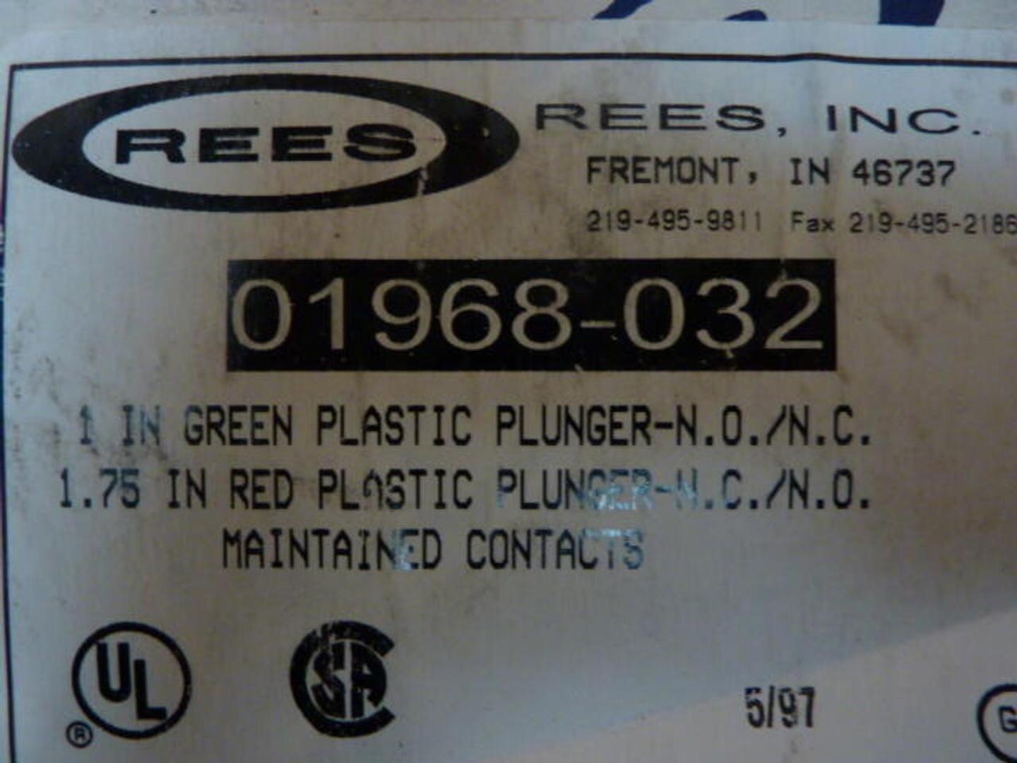 REES Push Button Double Plunger 01968-032 New #32461