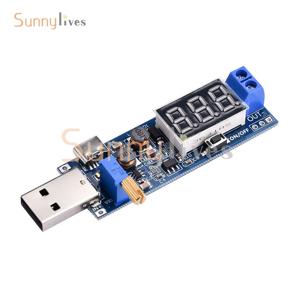 DC-DC 5V to 1.2V~24V USB Step UP Down Boost Buck Adjustable Power Supply Module.