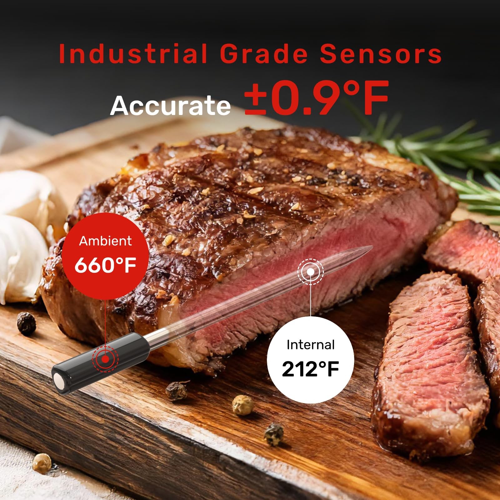 Meatmeet WiFi Wireless Bluetooth Meat Thermometer Digital, Smart AI Powered Cook