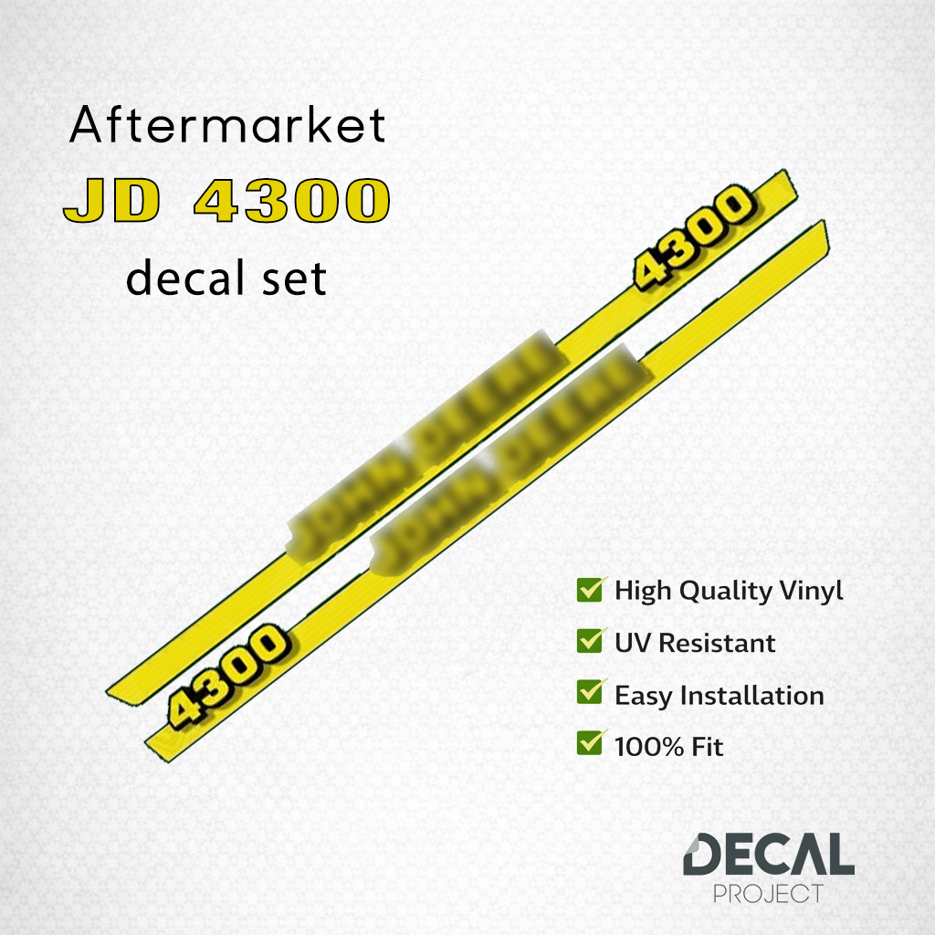 John Deere 4300 Decal Kit – Premium Aftermarket Restoration – Replacement Set