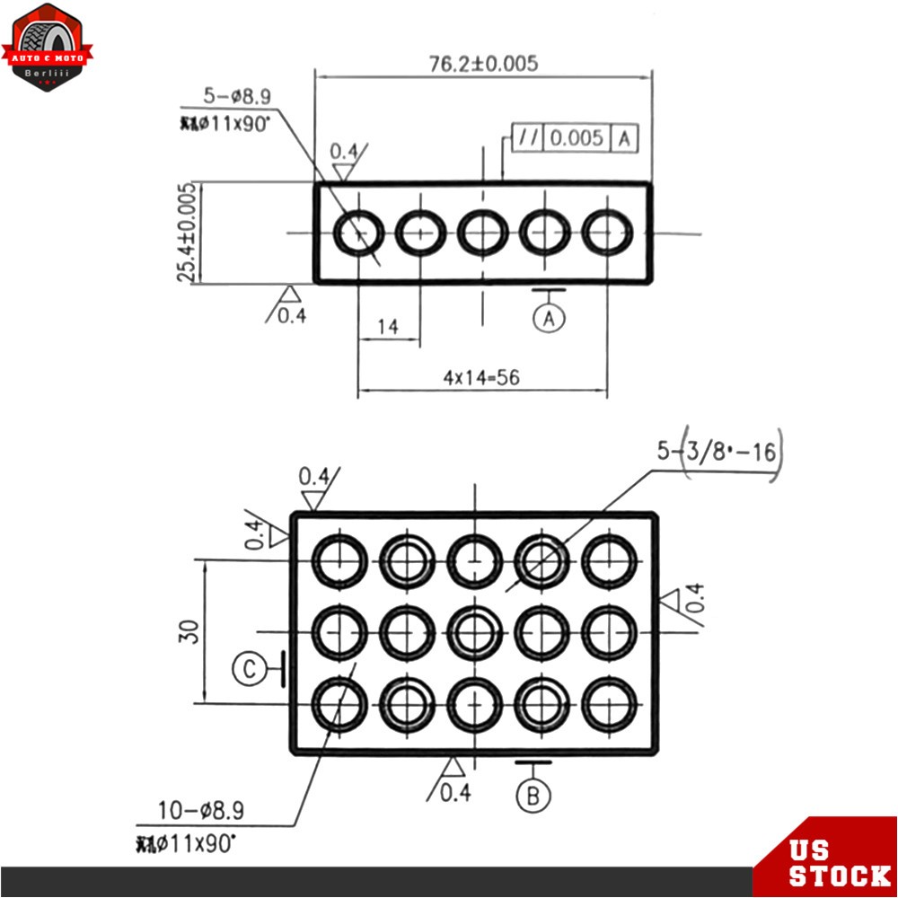 1-2-3 Blocks 23 Holes .0002″ Machinist 123 Jig 1 Matched Pair High Precision US