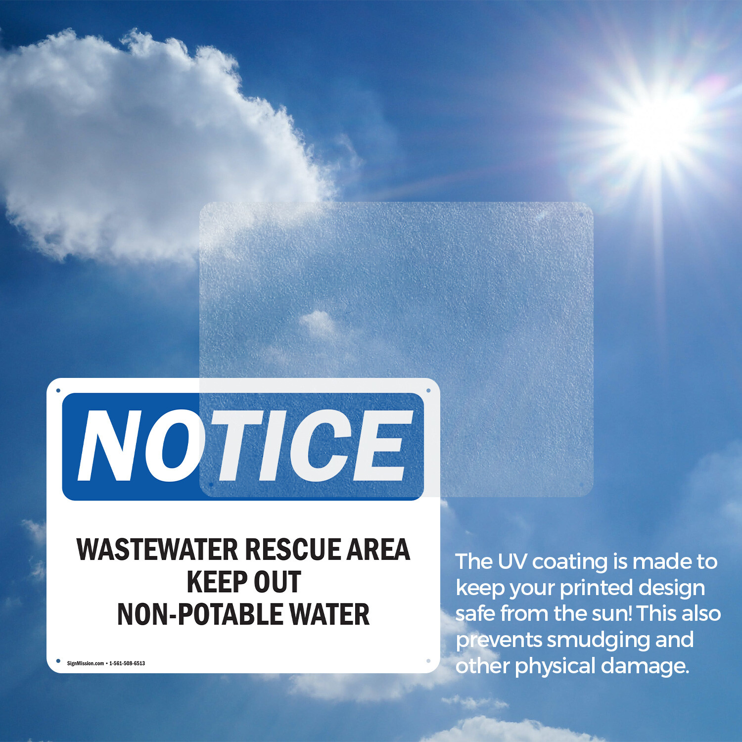 (2 Pack) Wastewater Reuse Area Keep Out Non-Potable Water OSHA Notice Sign Decal