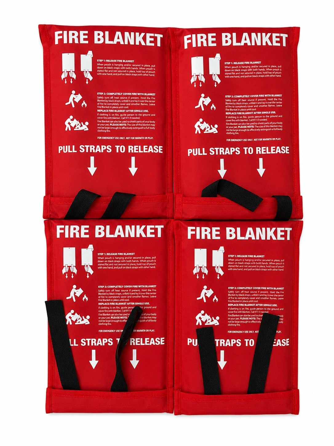 4 PACK FIRE BLANKET Fiberglass Hero 40»x40» Emergency Home US *FREE SHIPPING*