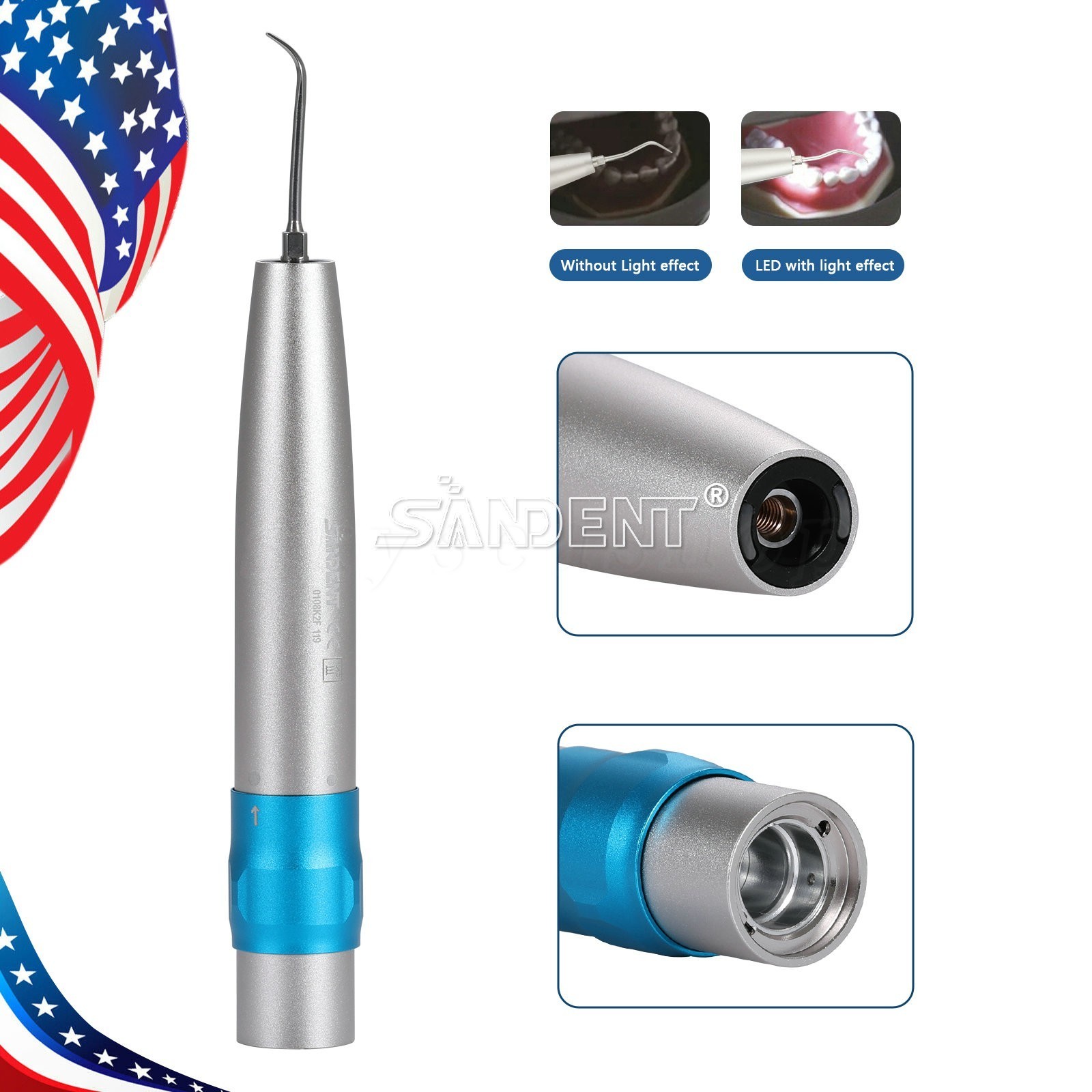 Dental LED Air Scaler Handpiece Sonic L Fiber Optic / Quick Coupling fit KAV