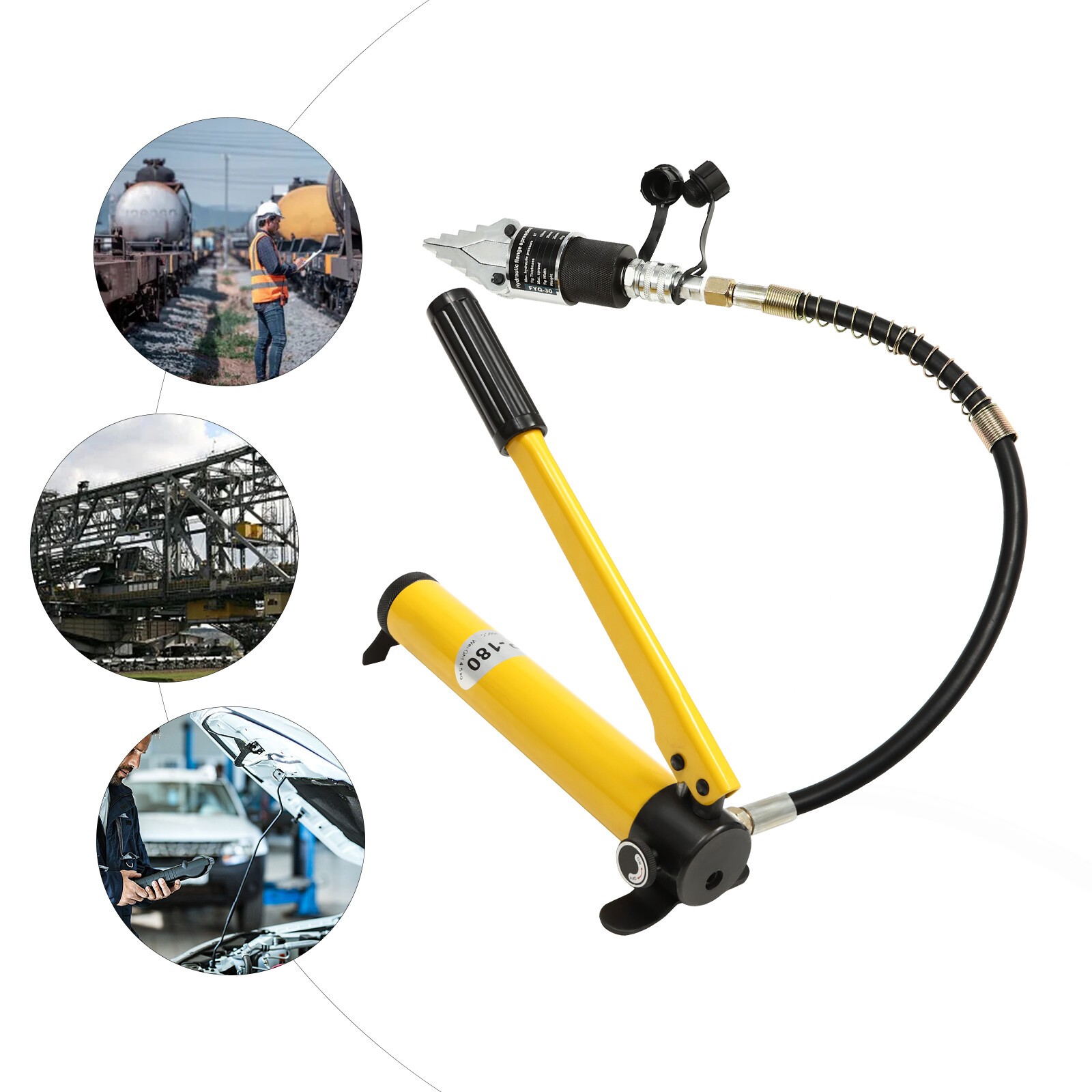 8T Hydraulic Expander Flange Spreader Pipe Repair Tool w/ Manual Hydraulic Pumps