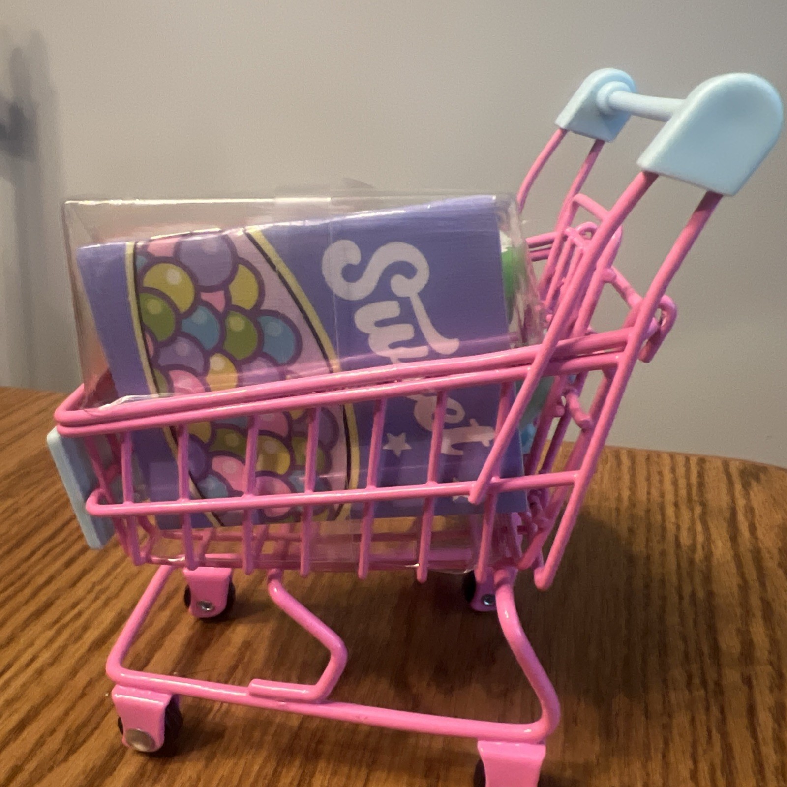 New Mini pink Shopping Cart for Desk Top Teacher Office 4.72” Stamps mini book