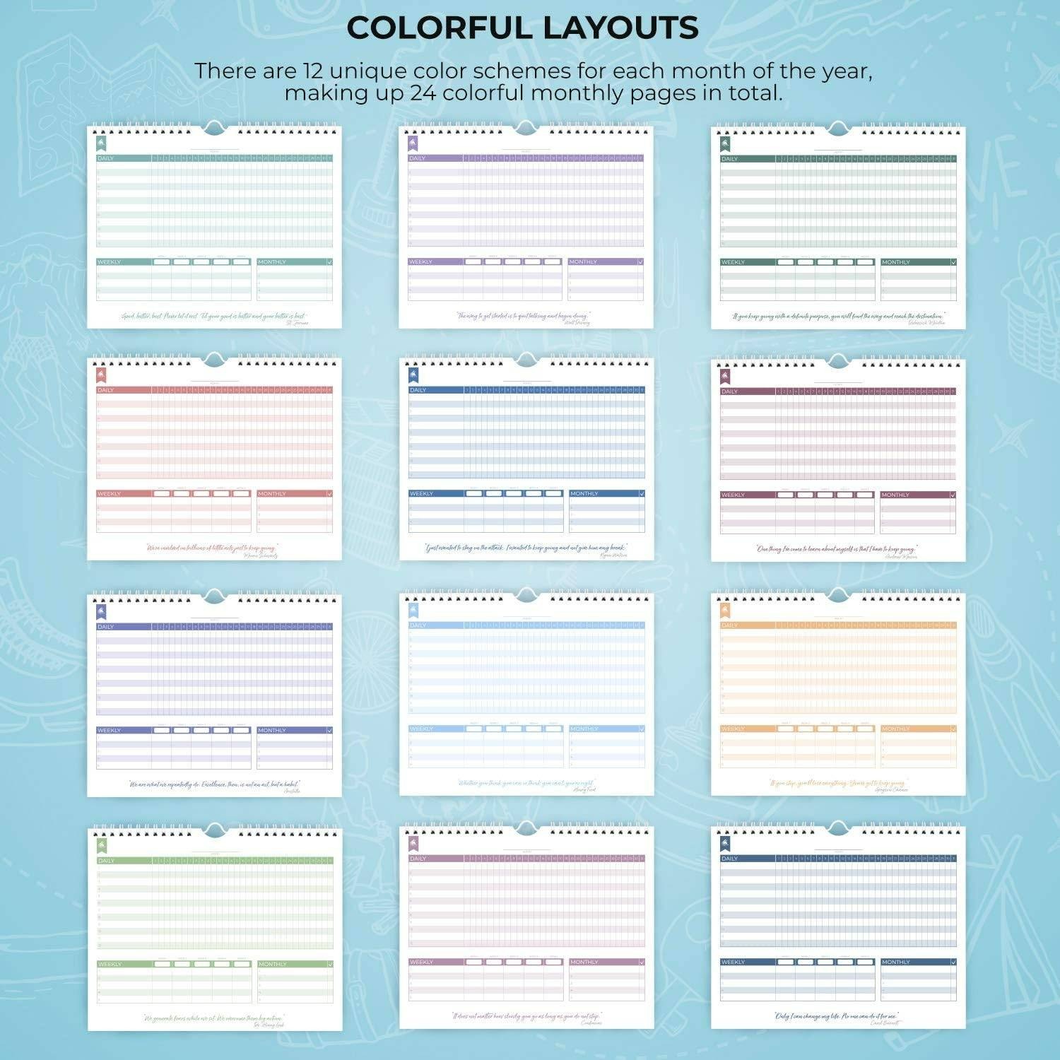 Clever Fox Habit Tracker Calendar Habit & Goal Planner Journal (Turquoise)