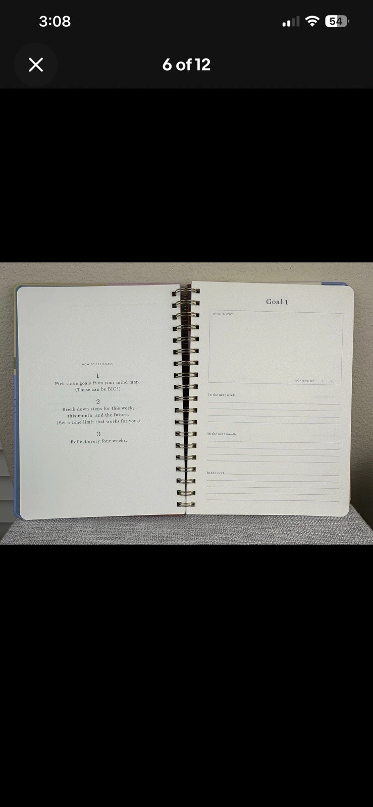Papier Productivity Planner Spiral Bound Undated Hardcover 7″x10″ 12 Weeks 1unit