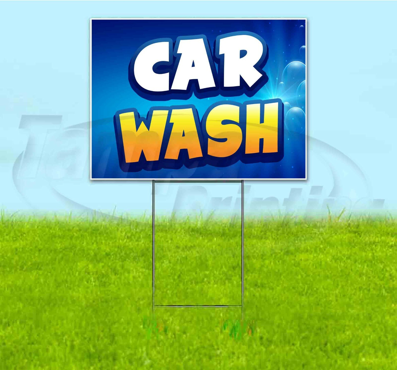 CAR WASH 18×24 Yard Sign WITH STAKE Corrugated Bandit USA BUSINESS SERVICE