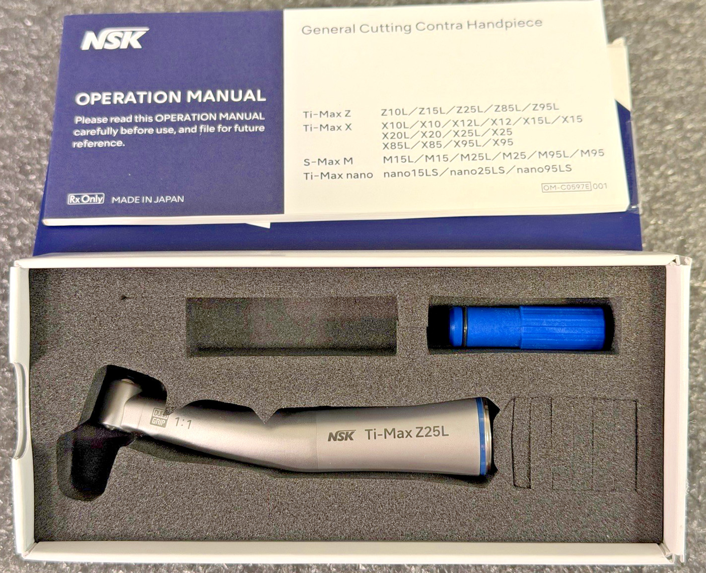 New NSK Z25L Dental Ti-Max Z Contra Angle 1:1 Electric E-Type Handpiece–C1038