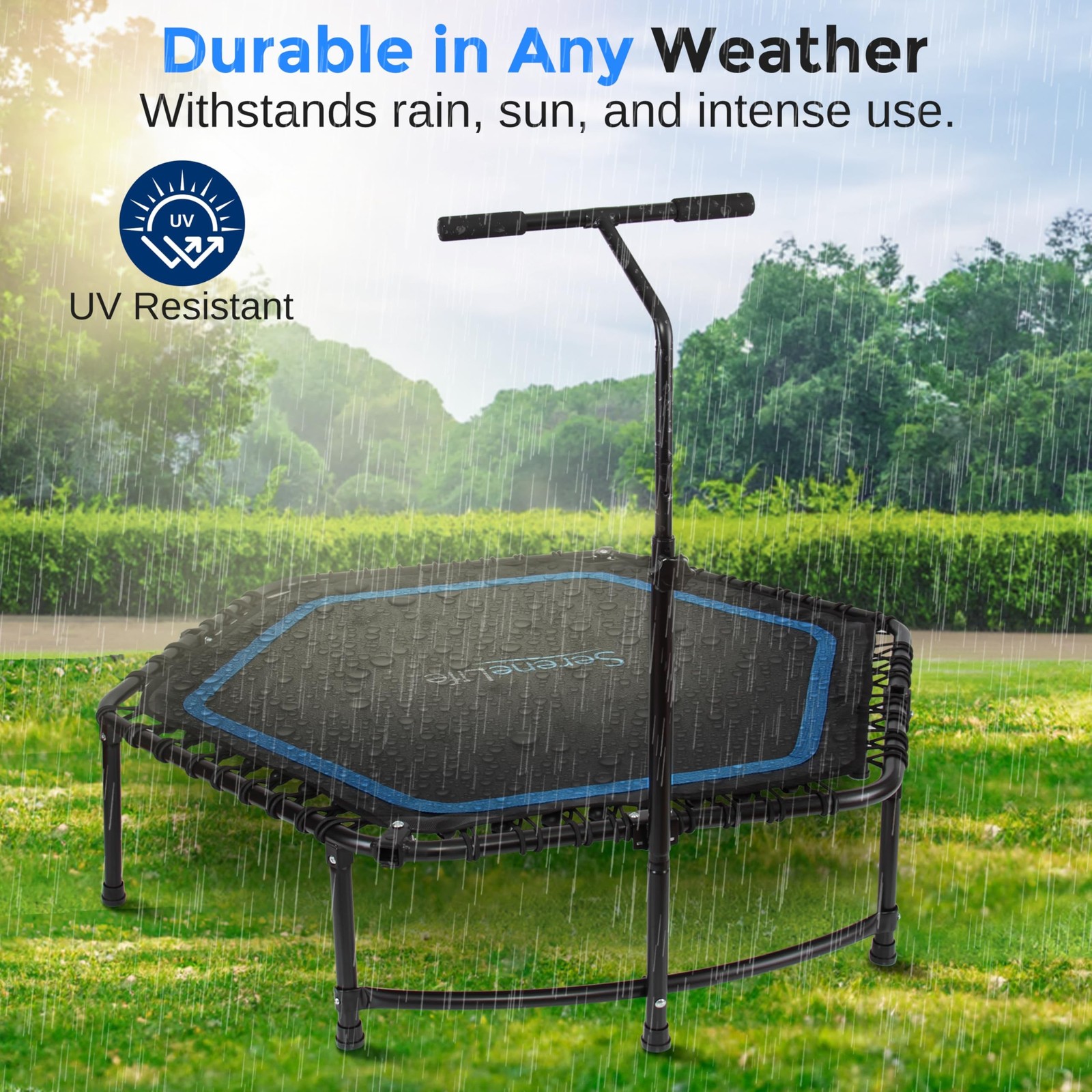 SereneLife 40″/50″ Mini Trampoline for Adults – 450/550LBS Fitness Trampoline…