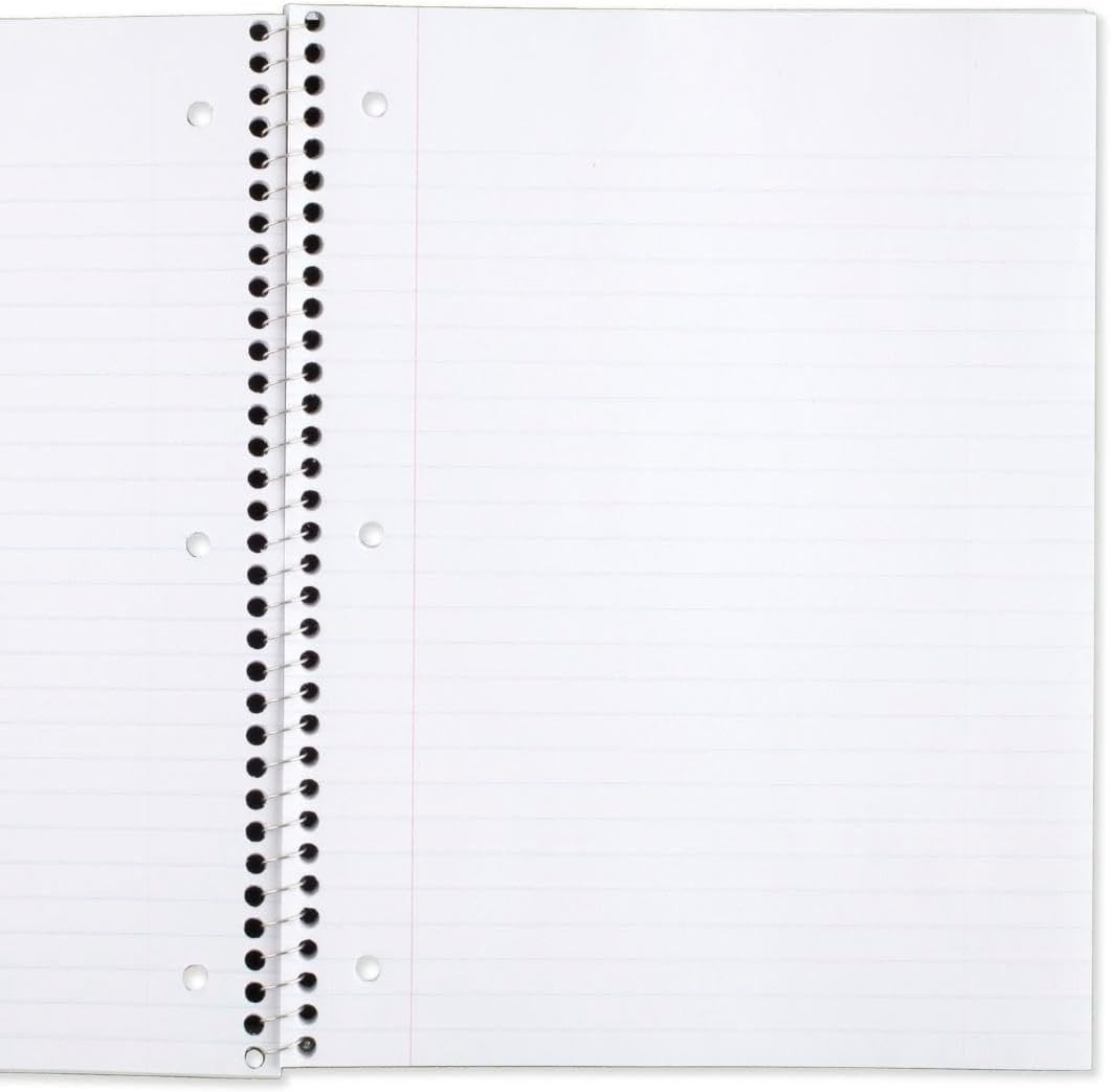 Mead Spiral Notebook, 6 Pack, 1 Subject, Wide Ruled Paper, 7-1/2″ x 10-1/2″