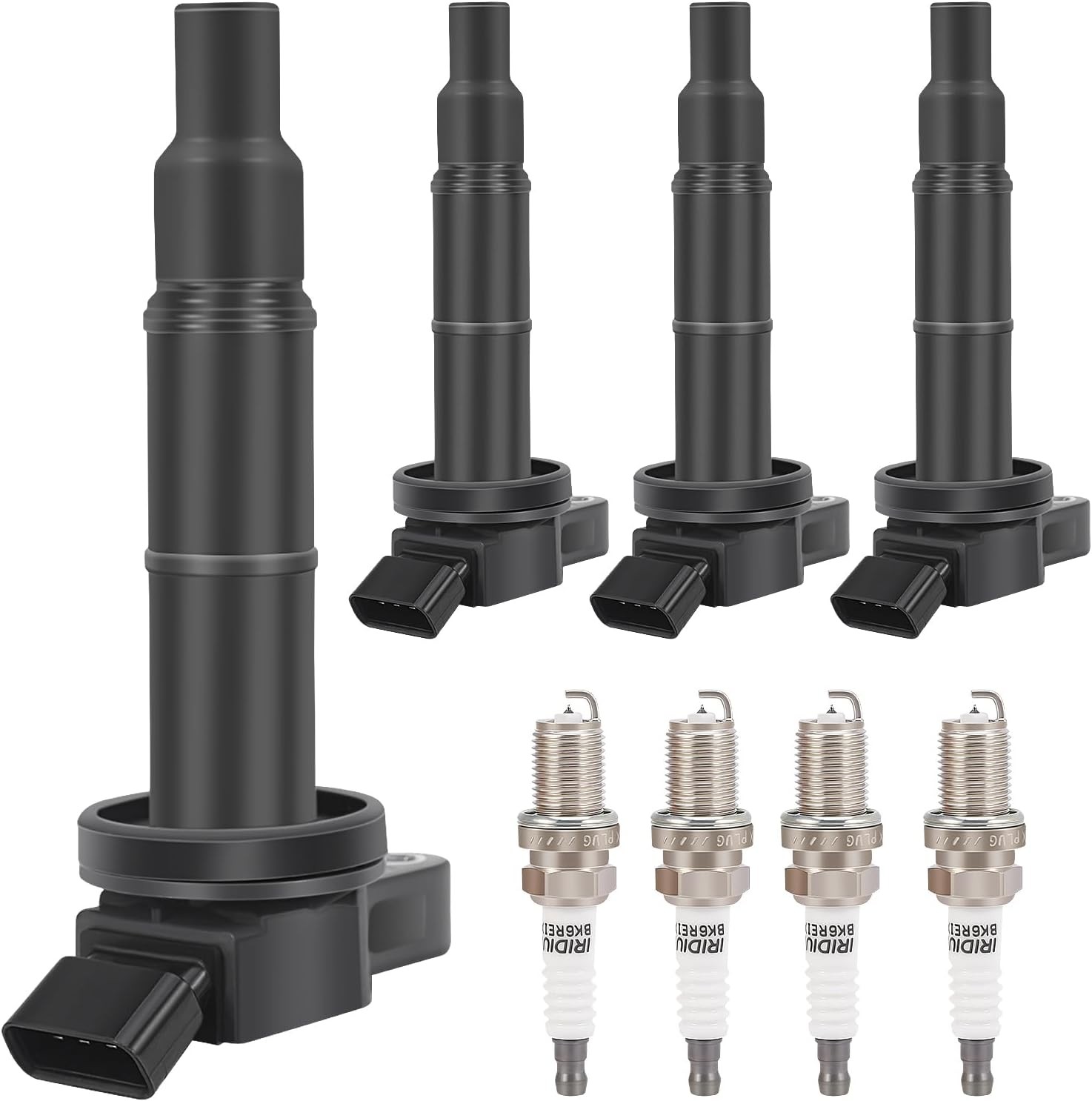 Ignition Coil Pack UF333 and Spark Plug Compatible with 2.4L 2001-2012 Toyota Ca