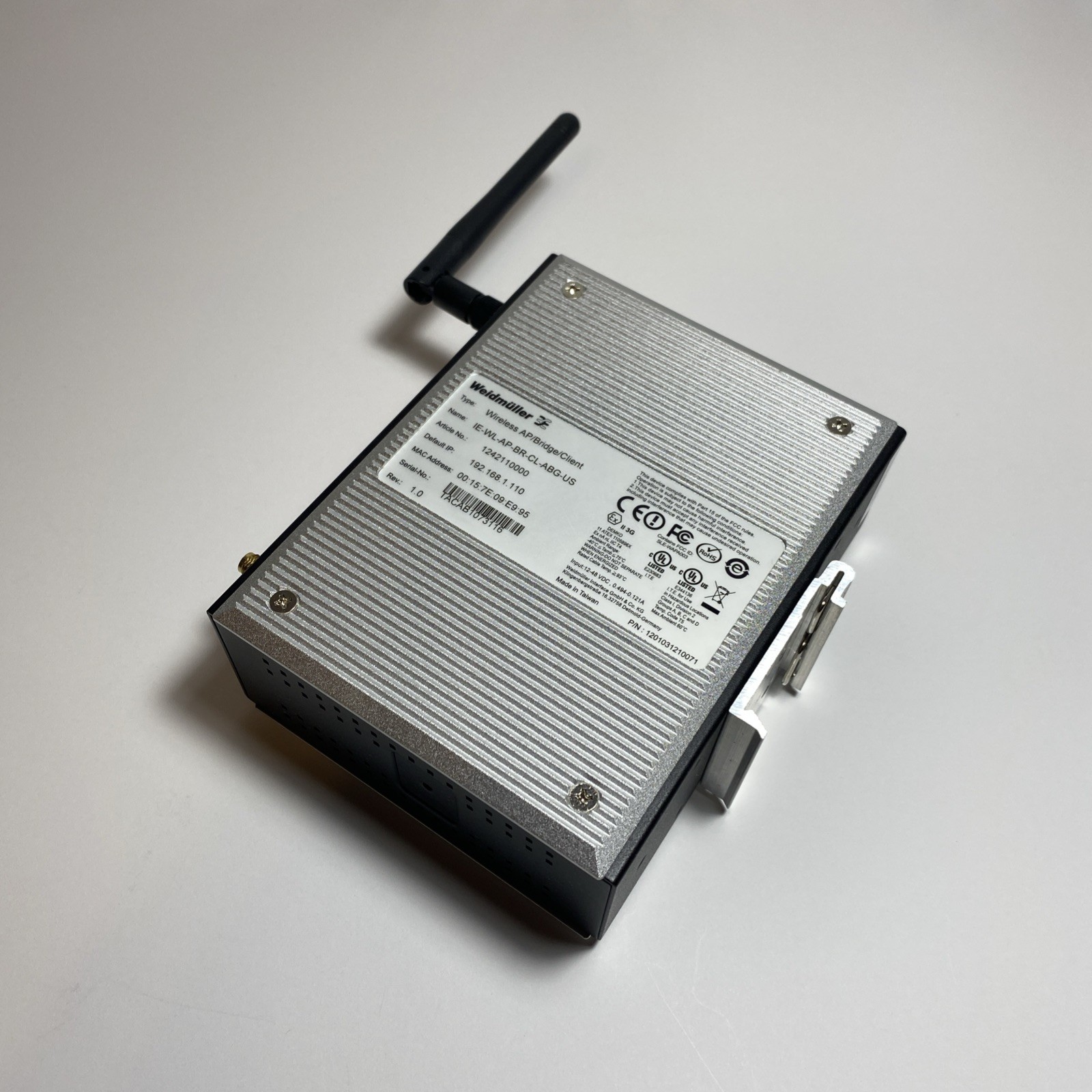Weidmuller Wireless Industrial Ethernet Modem 1242110000, IE-WL-AP-BR-CL-ABG-US