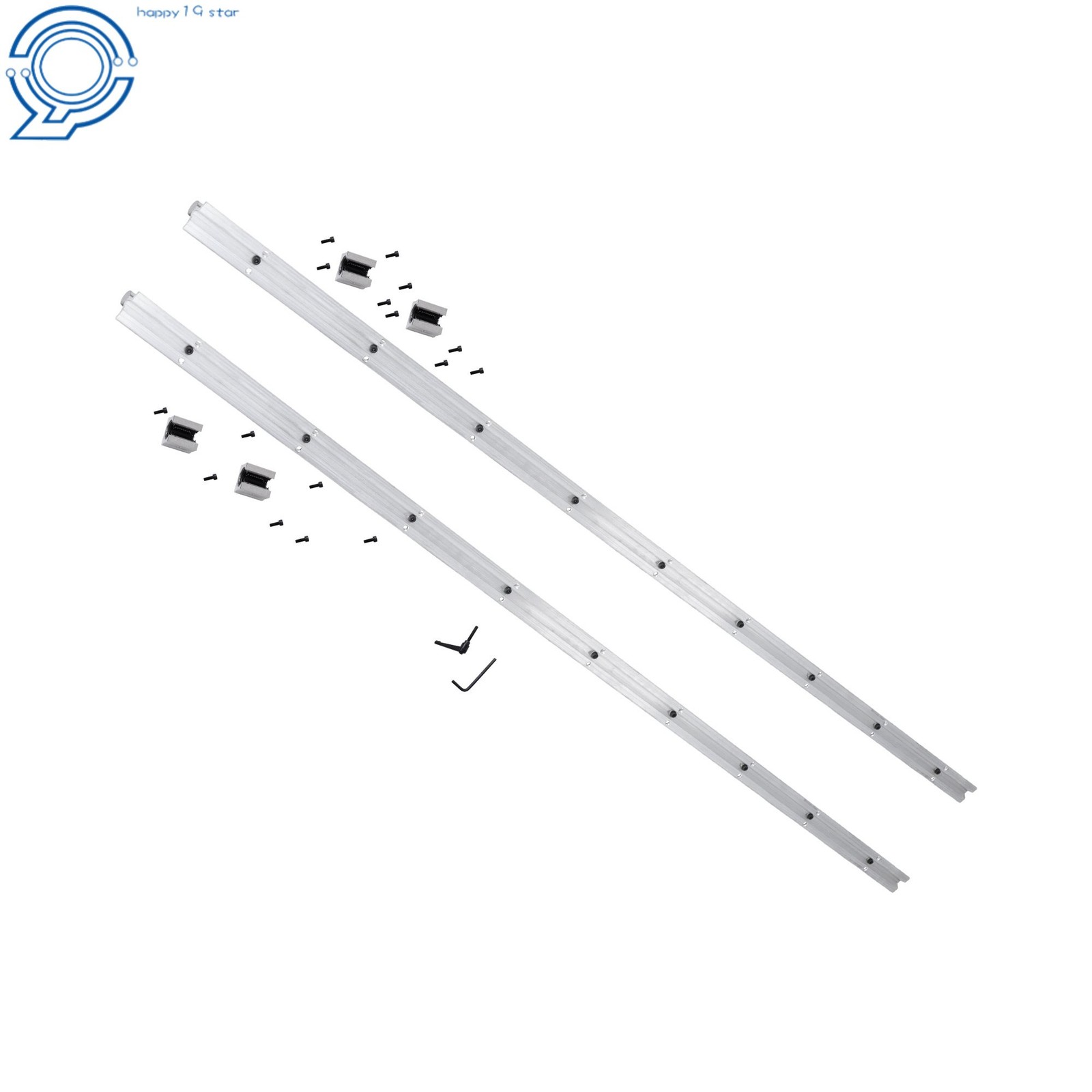 Industrial SBR20 1800mm Linear Guide 2PCS w/4 Blocks for Lathe/Automation