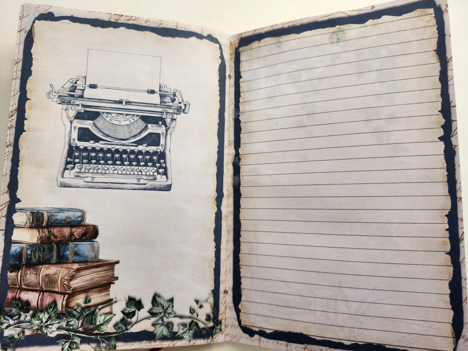 Junk Journal Booklet Blank “BOOK CLUB” Library Books HANDMADE Lg 8.5″x5.5″ 40pgs