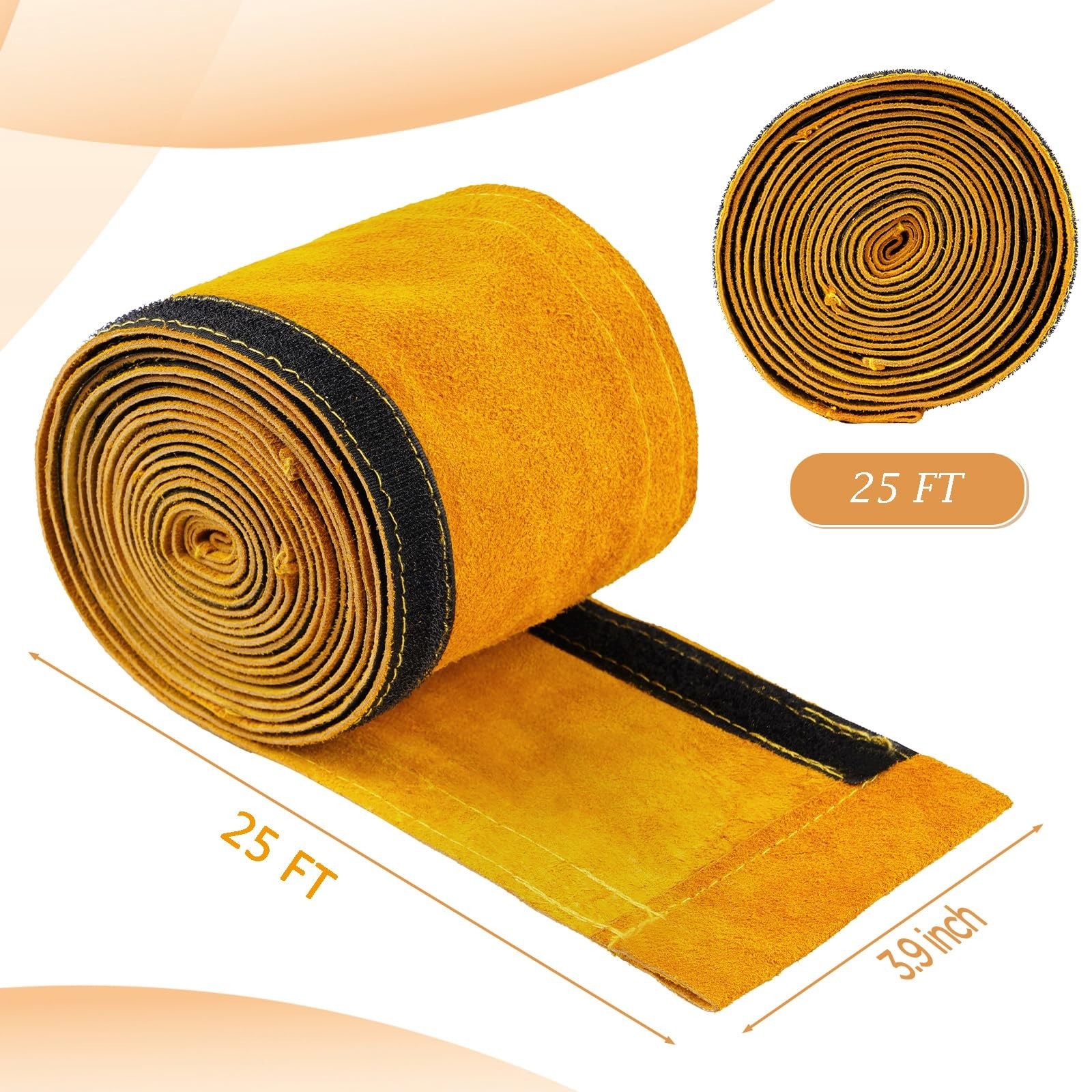 25ft TIG Welding Torch Cable Cover, Flame Retardant Cowhide Leather Cover For…