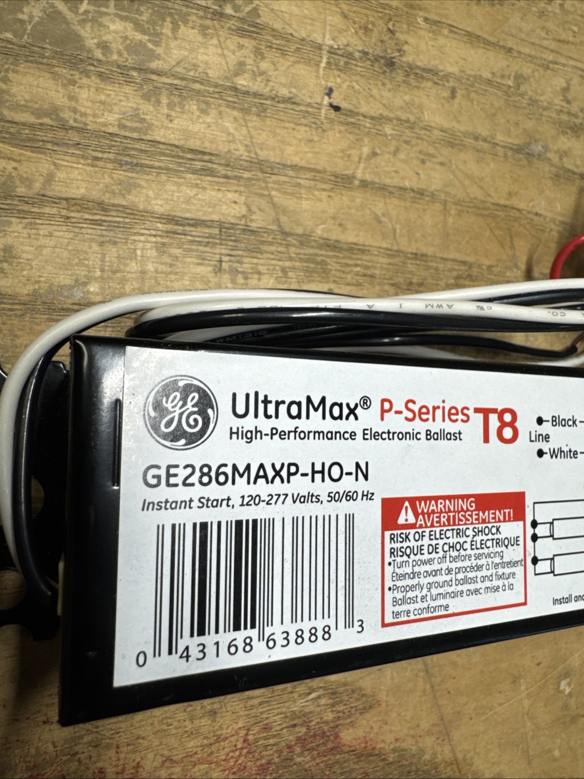 GE ProLine GE286MAX-HO-N – 63888 T8 High Output Fluorescent Ballast 22JS2533-A12