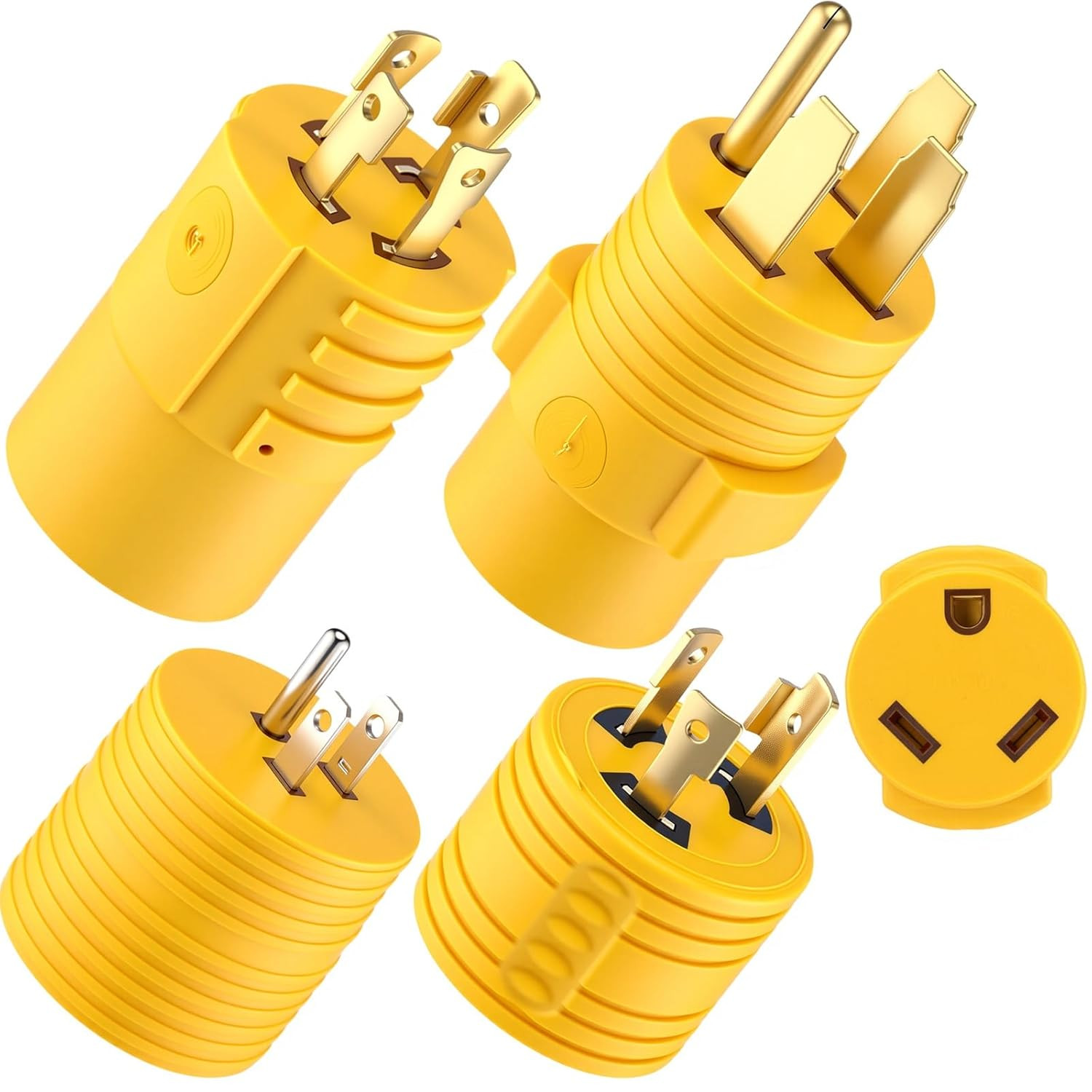 4 Pcs RV Generator Adapter Kit, NEMA 14-50P/5-15P/L14-30P/L5-30P to NEMA TT-30R,