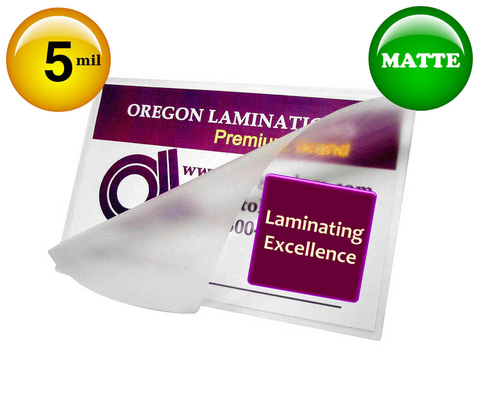 5 Mil MATTE 2-3/8 x 3-5/8 Drivers License size Hot Laminating Pouches (50/pack)