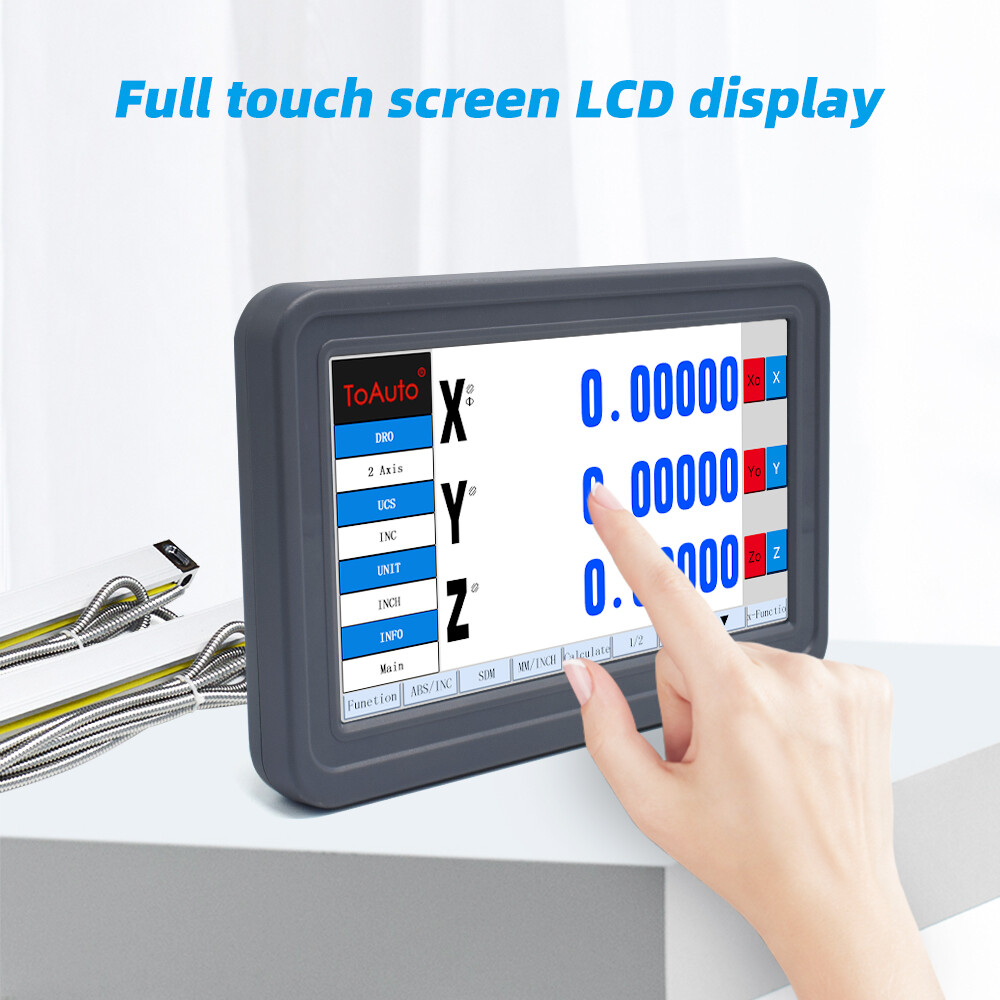 2/3 Axis Digital Readout Touch Screen DRO Display Linear Glass Scale 100-2000MM