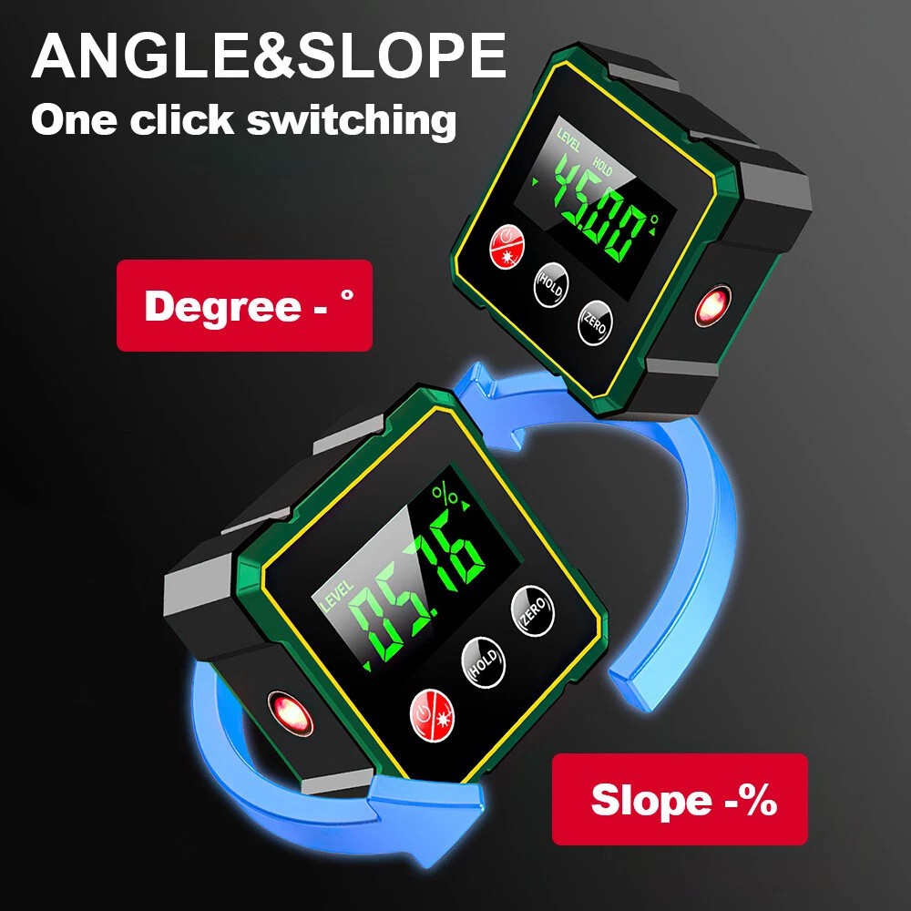 Digital Angle Finder W/ Laser Level Inclinometer Magnetic Angle Gauge Protractor