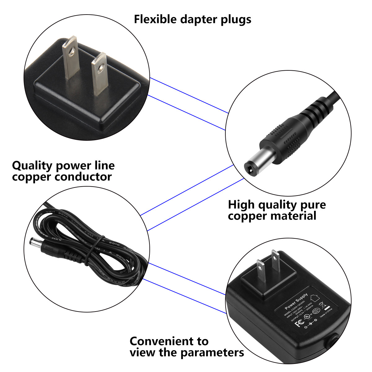 AC 110-220V to DC 12V 3A 36W Power Supply Adapter Transformer Jack 5.5mm X 2.1mm
