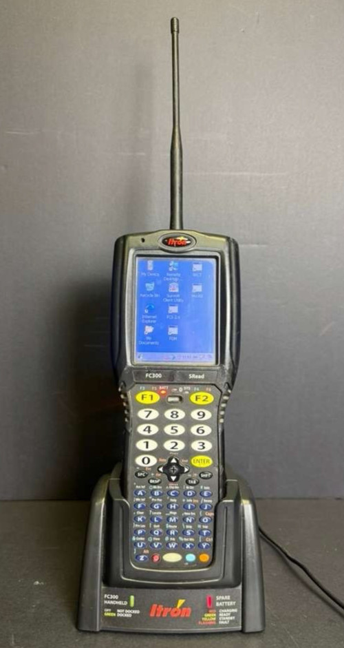 Itron FC300 Handheld Meter Reader Scanner SRead w/ Dock Base & Battery Charger
