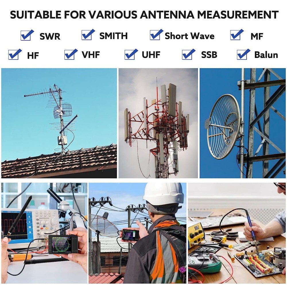 Nano VNA Vector Network Analyzer 50KHz-900MHz Antenna Analyzer 2.8″ Touch Screen