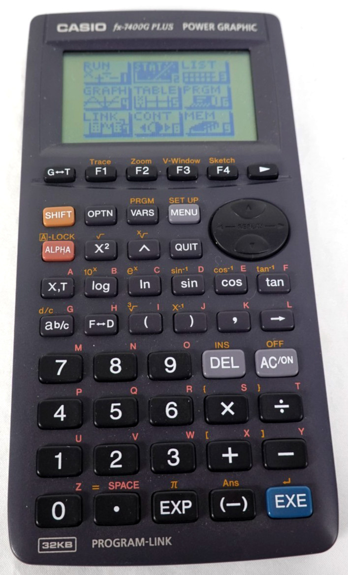 Casio FX-7400G Plus Power Graphic Graphing Calculator Manual Cover Black tested