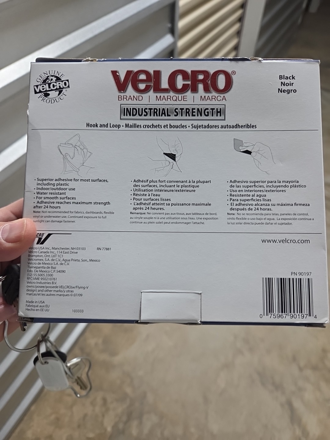 VELCRO Heavy Duty Tape 15Ft x 2In | Industrial Strength | Strong Adhesive, Black