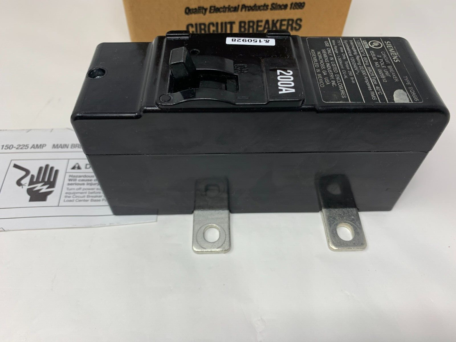 Siemens Murray MBK150A 150A 2P 120/240V Load Center Main Breaker Type M2