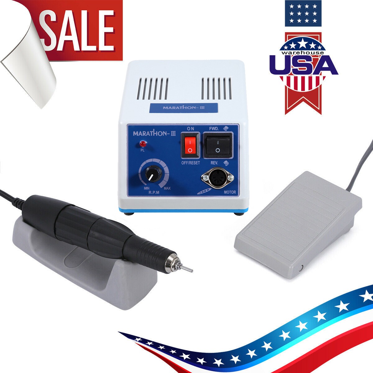 Dental Lab Marathon Electric Micromotor Polishing Unit + 35K rpm Motor Handpiece