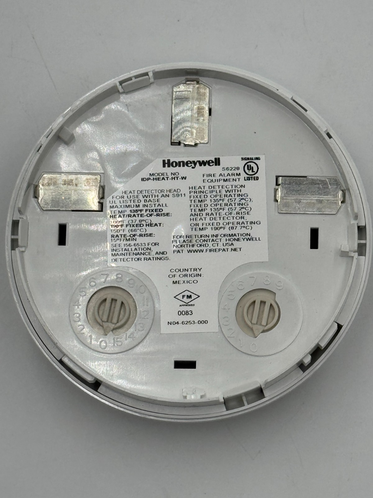 HONEYWELL IDP-HEAT-HT-W FARENHYT THERMAL DETECTOR ADDRESSABLE