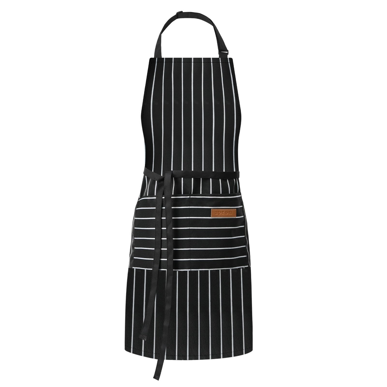 DILLMAN Kitchen Cooking Adjustable Aprons – Men Women Bib Soft Chef Stripes A…
