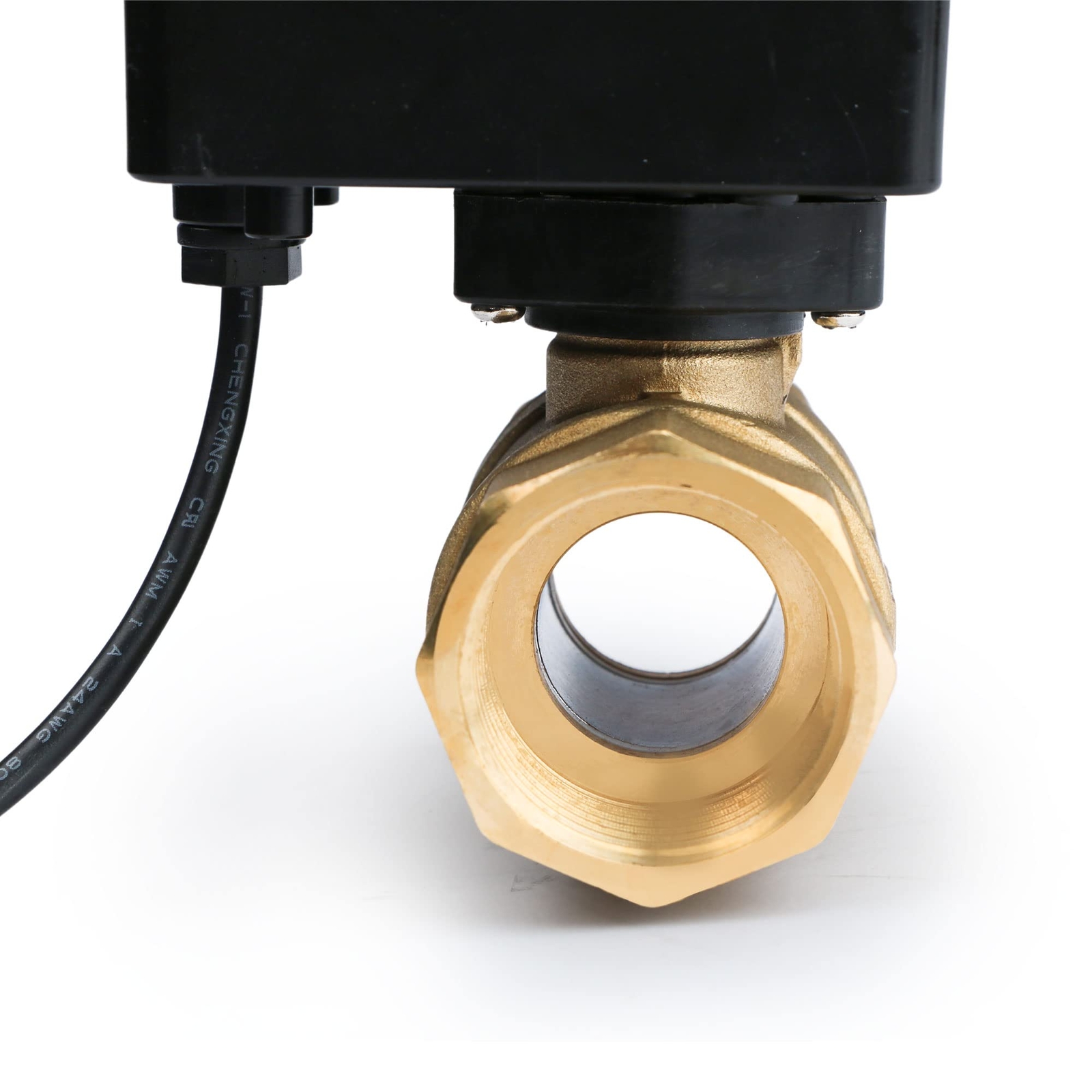 U.S. Solid Motorized Ball Valve with Indicator Lights 1 in Brass 9-36V N/O